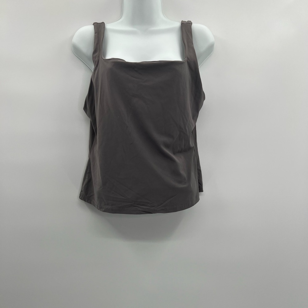 Mycrom Arincess Women's Grey Tank Top – Double Lined, Square Neck, Size XL